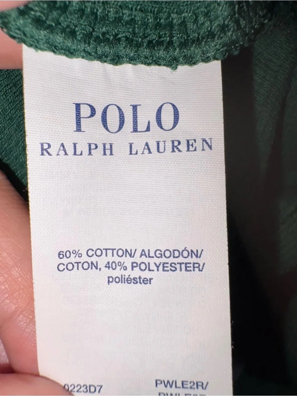 Polo Ralph Lauren Men Size Large Forest Green Waffle Knit Sleepwear Thermal Top